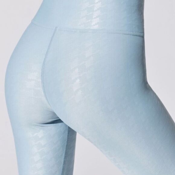 CARBON 38 Leggings Takara Shine Houndstooth Full Length Glacier Blue Size XL - Picture 2 of 12